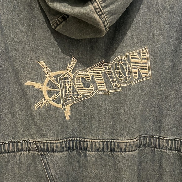 Vintage Denim Jacket with ‘Action’ Embroidery - Picture 3 of 6